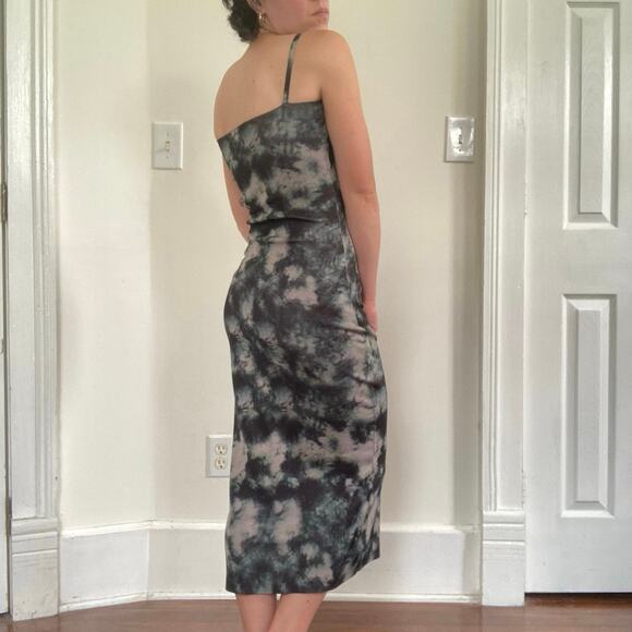Zara Gray Tie Dye Bodycon Midi Dress - Picture 2 of 6